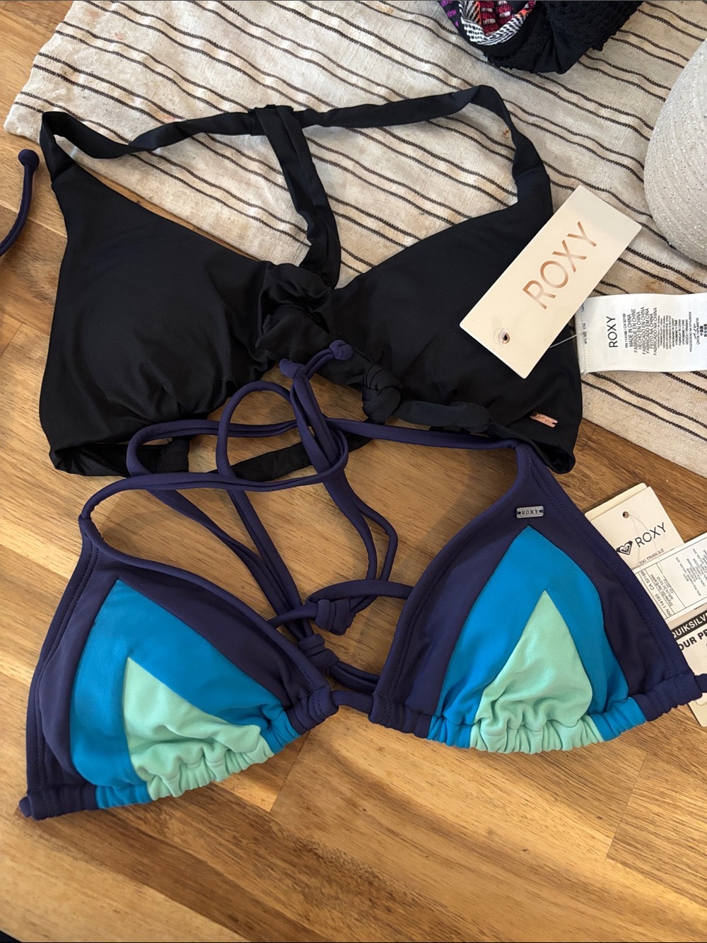 2 Roxy bathing suit tops